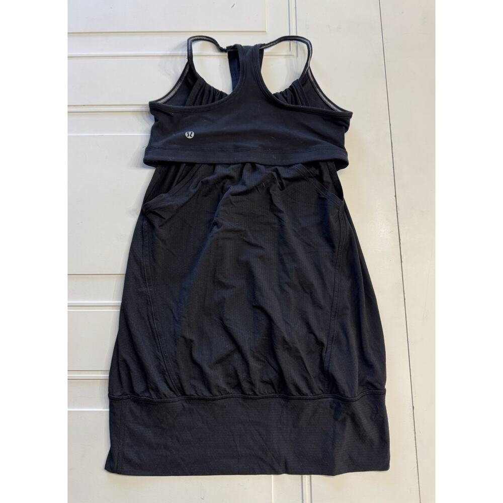 Lululemon Womens Sz 6 No Limits Tank Sports Bra Attached Black Activewear - Picture 2 of 3